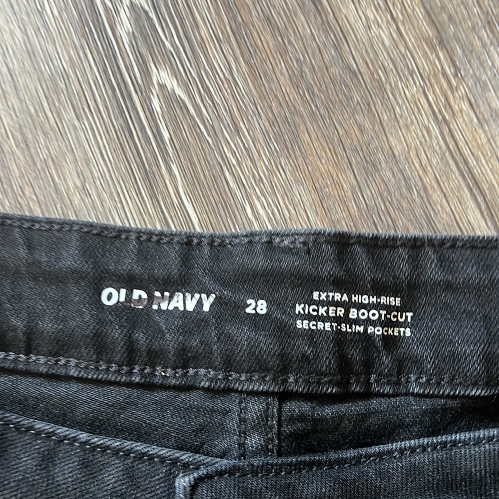 Old Navy size 28 plus Jeans Extra High Rise Kicker boot cut - Picture 3 of 5